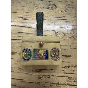 Vintage Brass & Enamel Pocket Butler